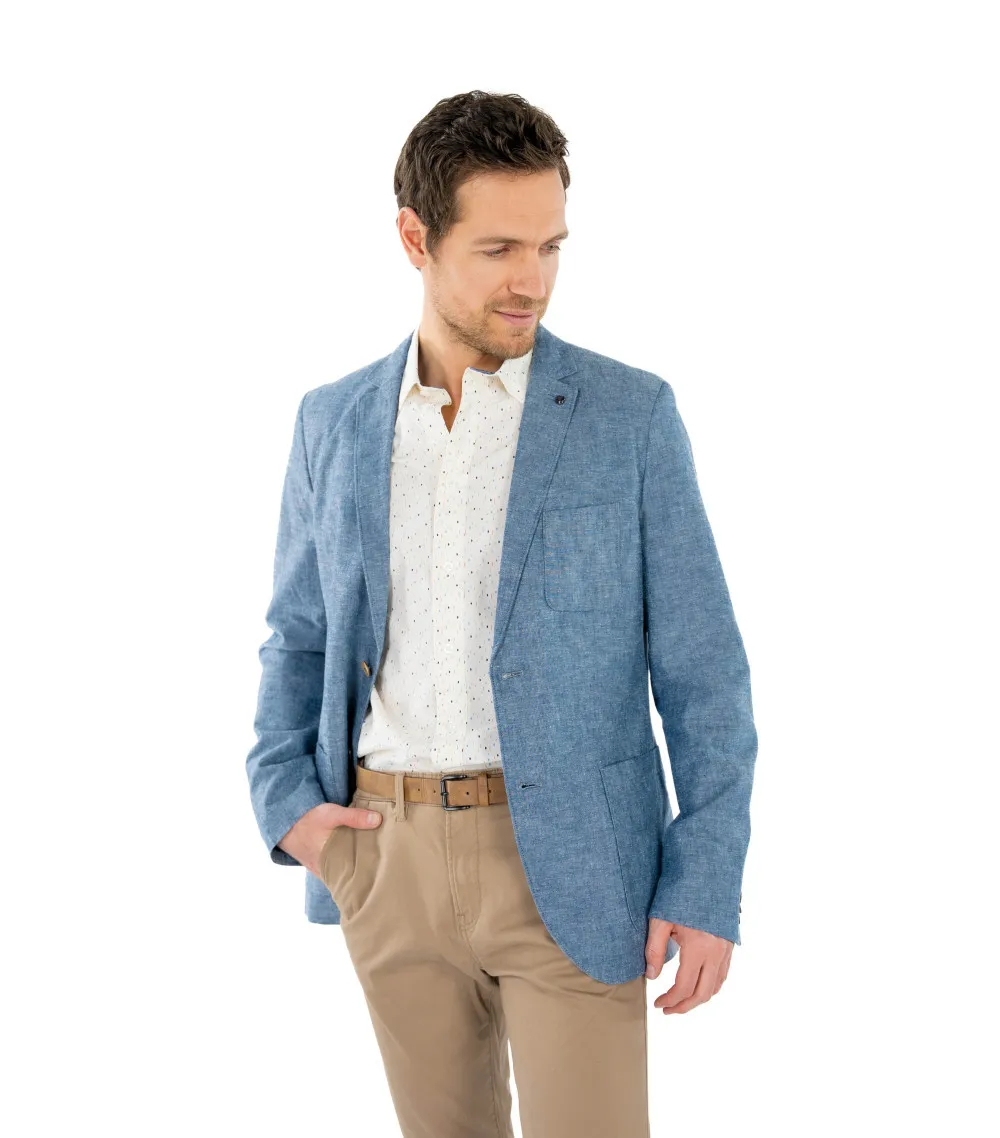 Chemise Tom Tailor en coton blanc à motifs imprimés, coupe Regular Fit et col français