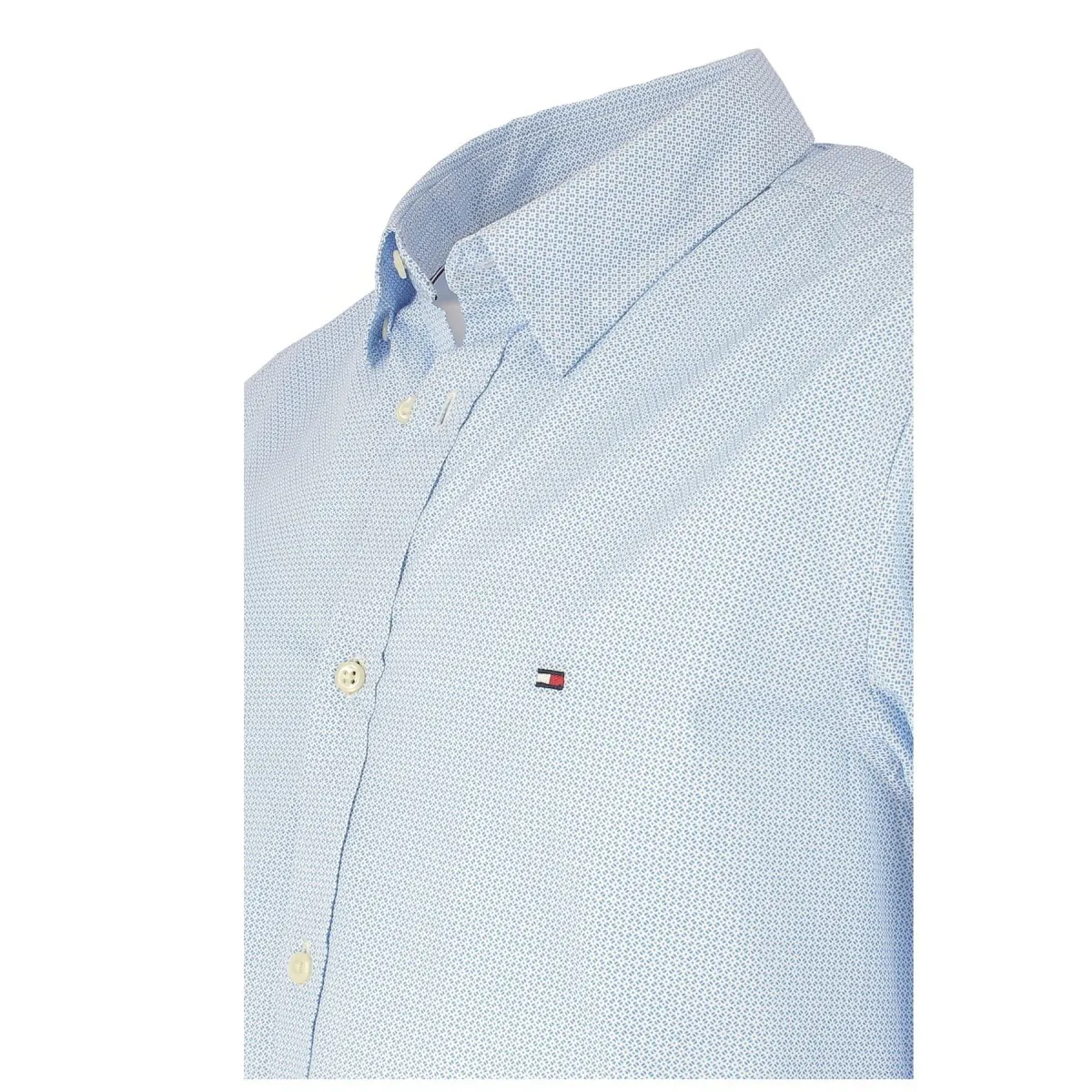 CHEMISE TOMMY HILFIGER SLIM FIT MANCHES LONGUES BLEU CIEL AVEC LOGO TOMMY