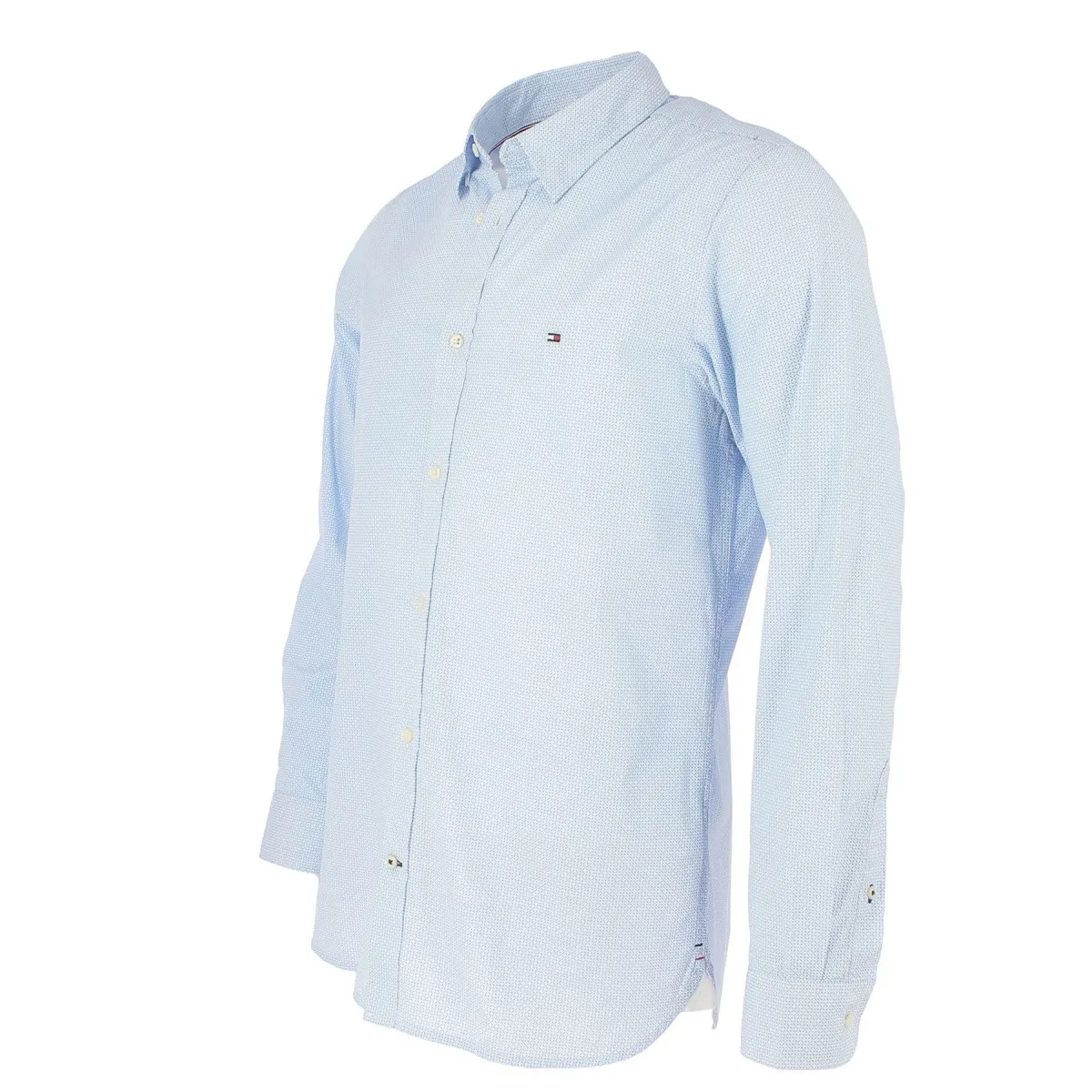 CHEMISE TOMMY HILFIGER SLIM FIT MANCHES LONGUES BLEU CIEL AVEC LOGO TOMMY