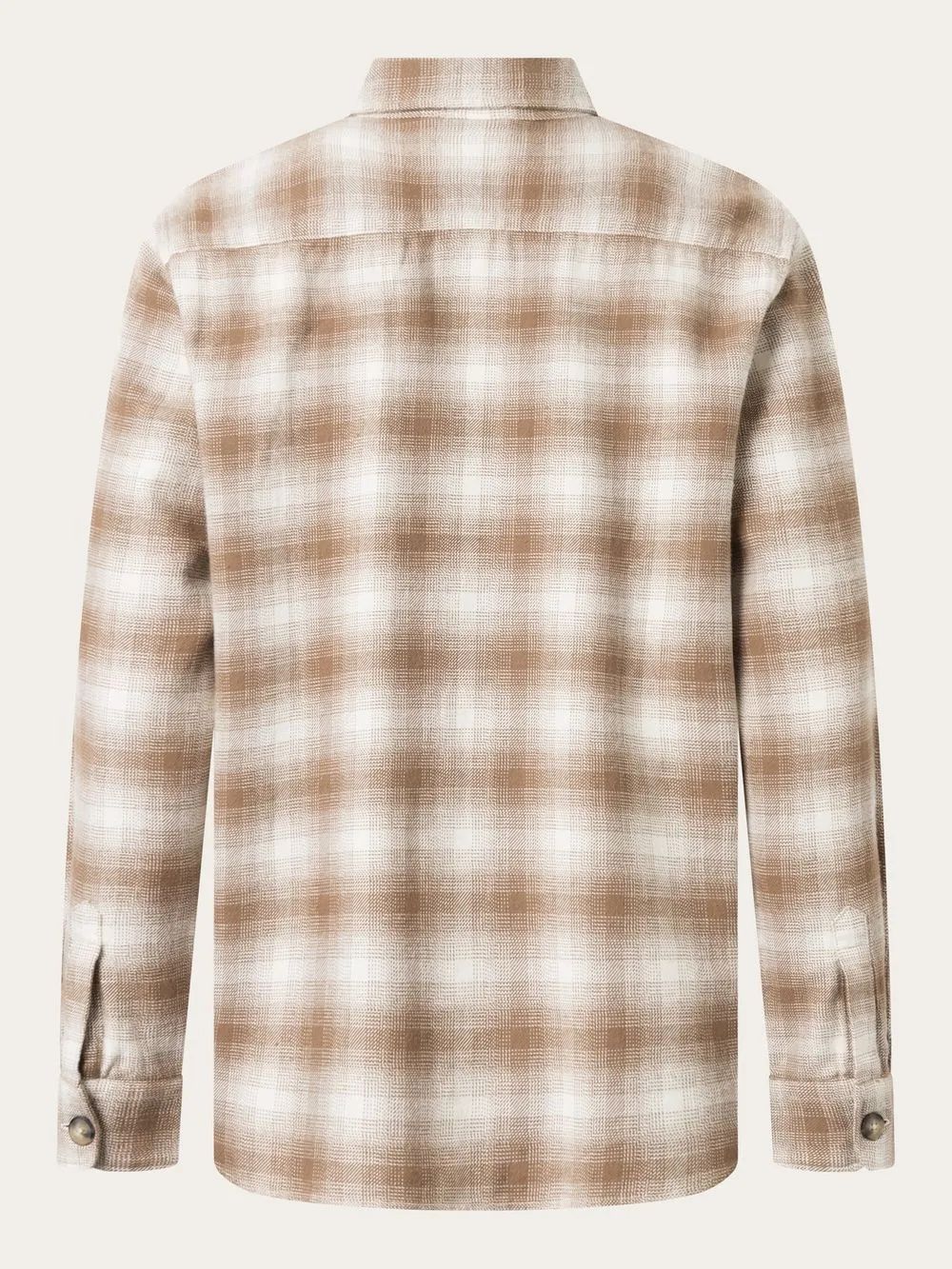 Chemise à carreaux en coton bio | beige "loose fit checkered flannel shirt beige check" 7030 beige check homme