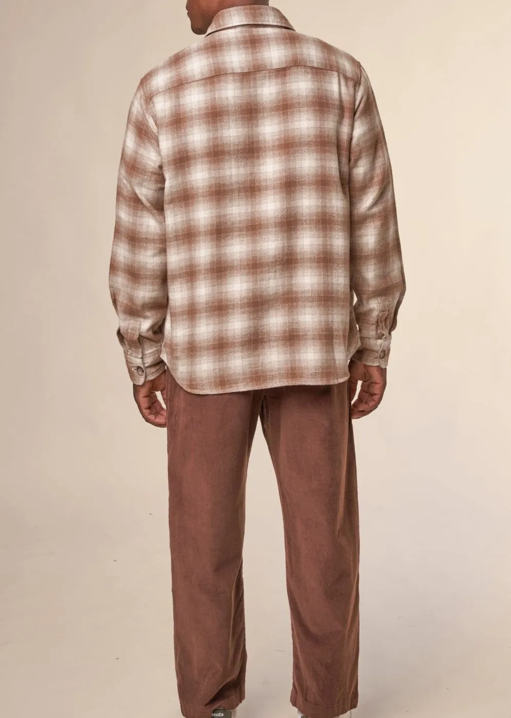 Chemise à carreaux en coton bio | beige "loose fit checkered flannel shirt beige check" 7030 beige check homme