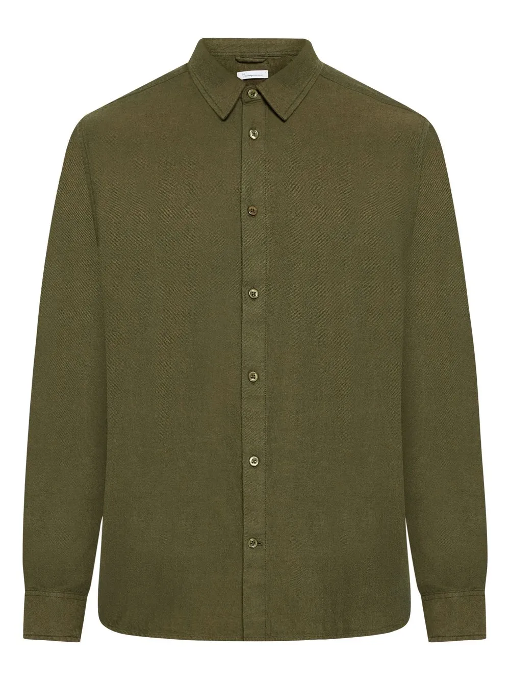 Chemise épaisse en coton bio | vert "regular fit heavy twill flannel shirt forrest night" 1090 forrest night homme