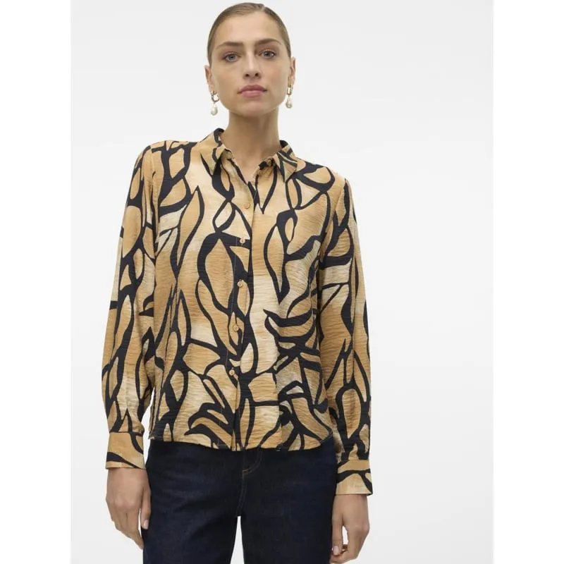 Chemisier à rayures pailleté emeli beige femme - Vero Moda | wimod