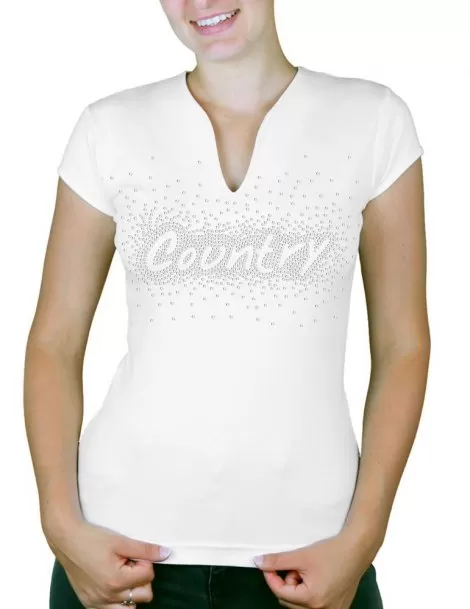 Country éclaté - T-shirt femme Col V