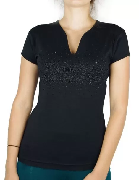 Country éclaté - T-shirt femme Col V