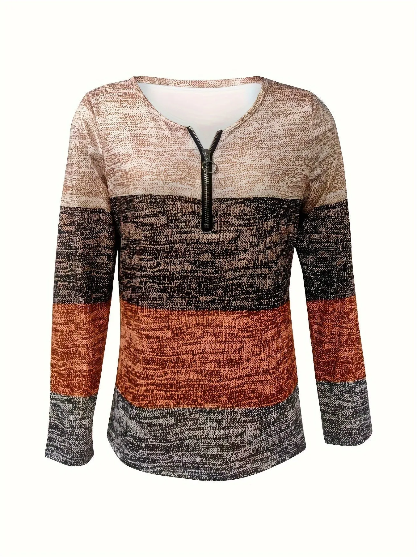 Elsa - Le pull quart zip color block