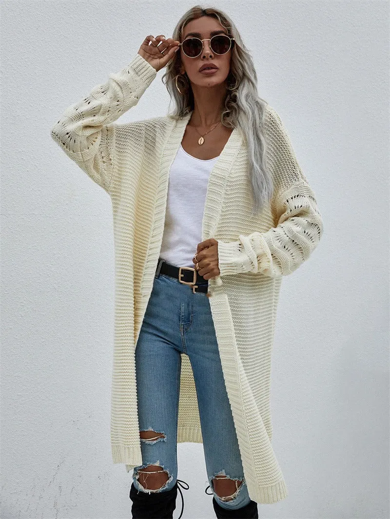 Femme - Cardigan long élégant - Tricot doux - Pull tendance pour un st