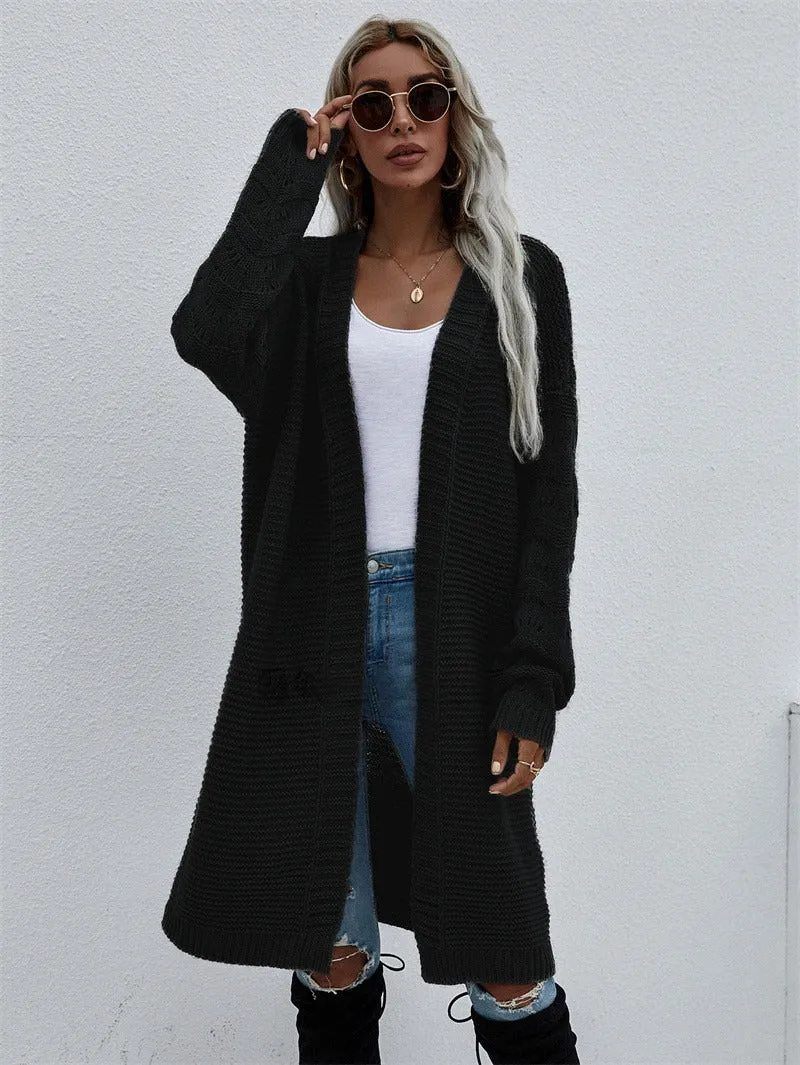 Femme - Cardigan long élégant - Tricot doux - Pull tendance pour un st