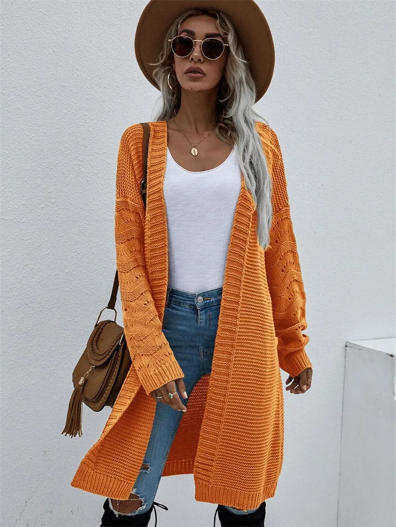 Femme - Cardigan long élégant - Tricot doux - Pull tendance pour un st