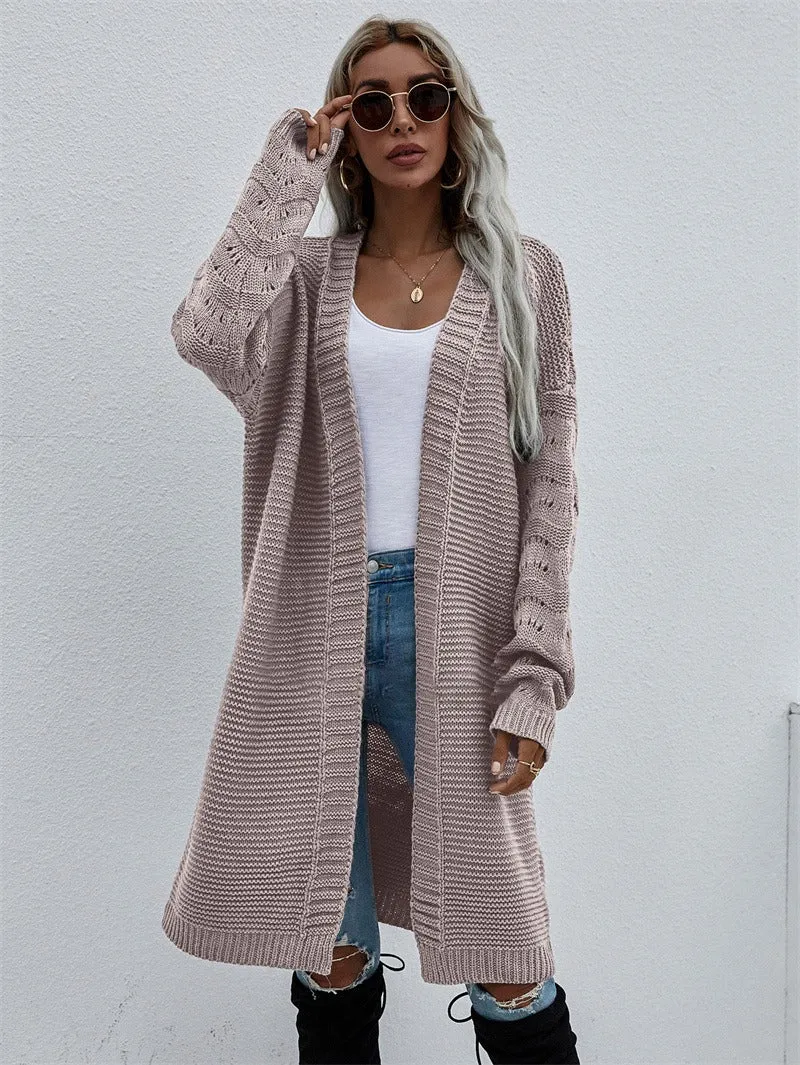 Femme - Cardigan long élégant - Tricot doux - Pull tendance pour un st