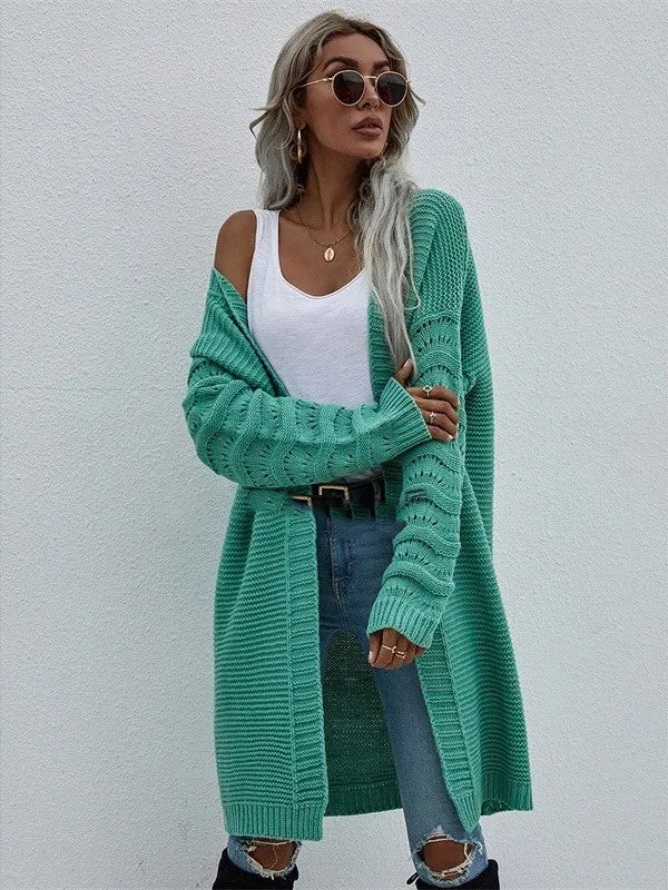 Femme - Cardigan long élégant - Tricot doux - Pull tendance pour un st