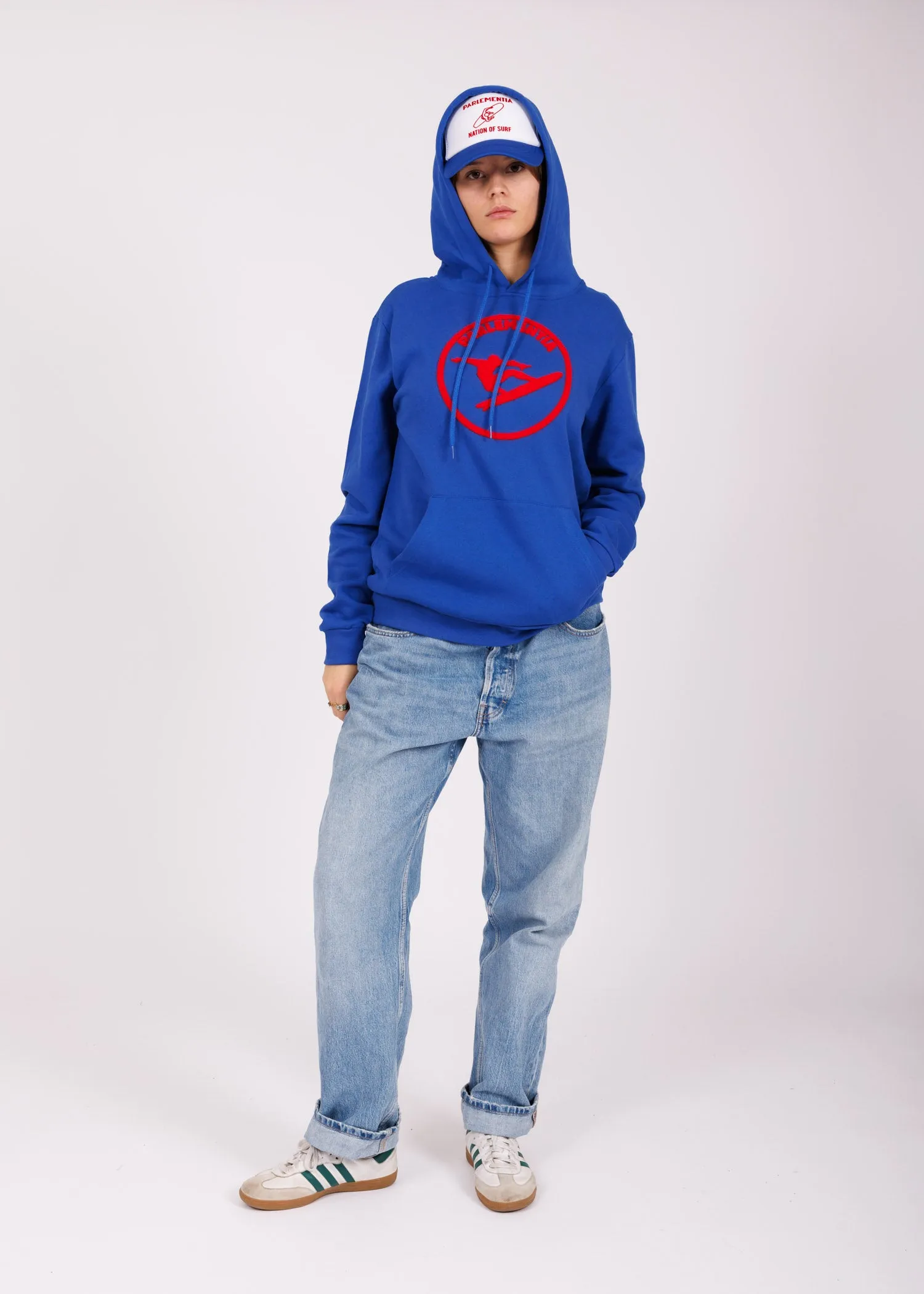 Hoodie brodé royal blue - red Hero