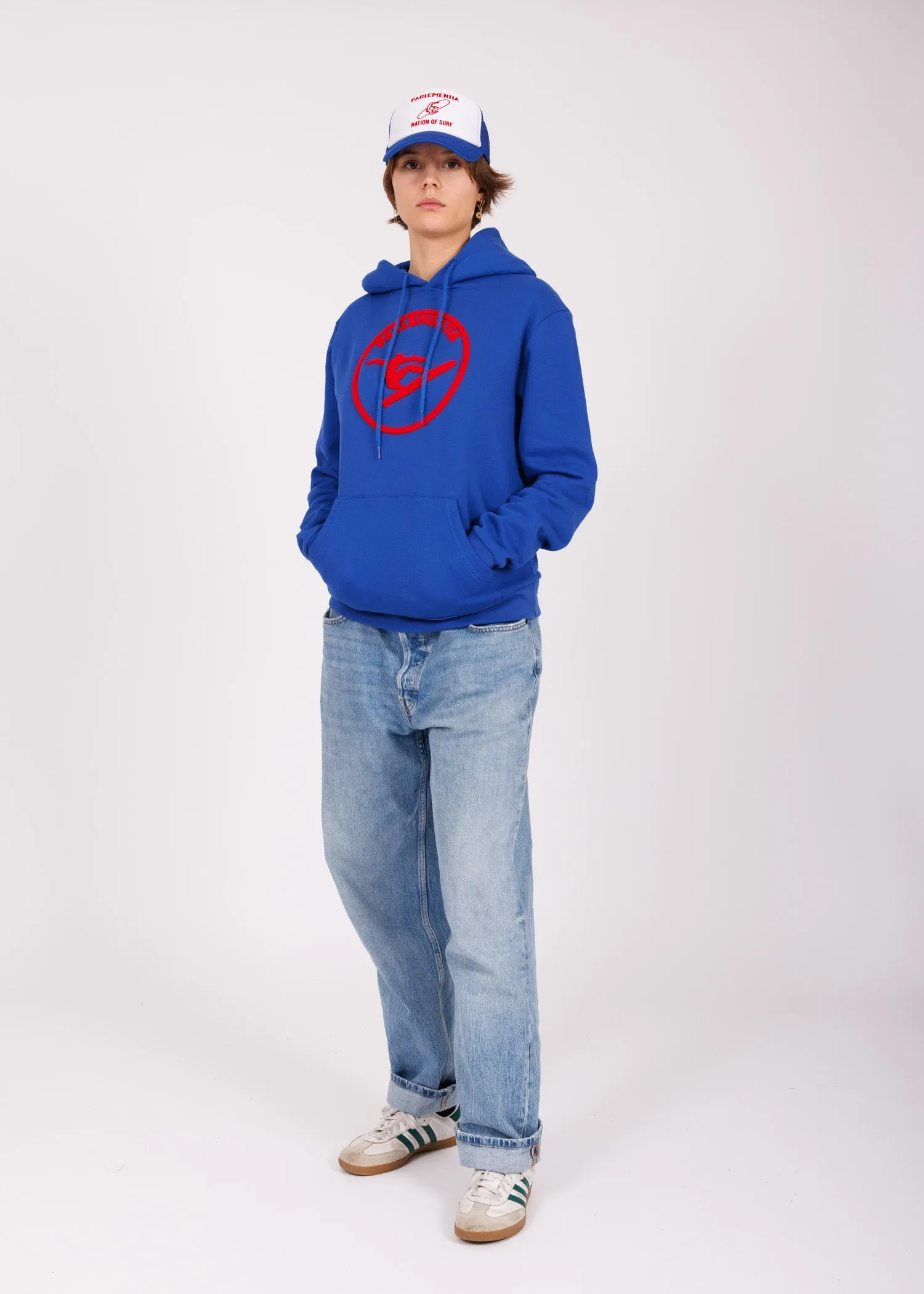 Hoodie brodé royal blue - red Hero