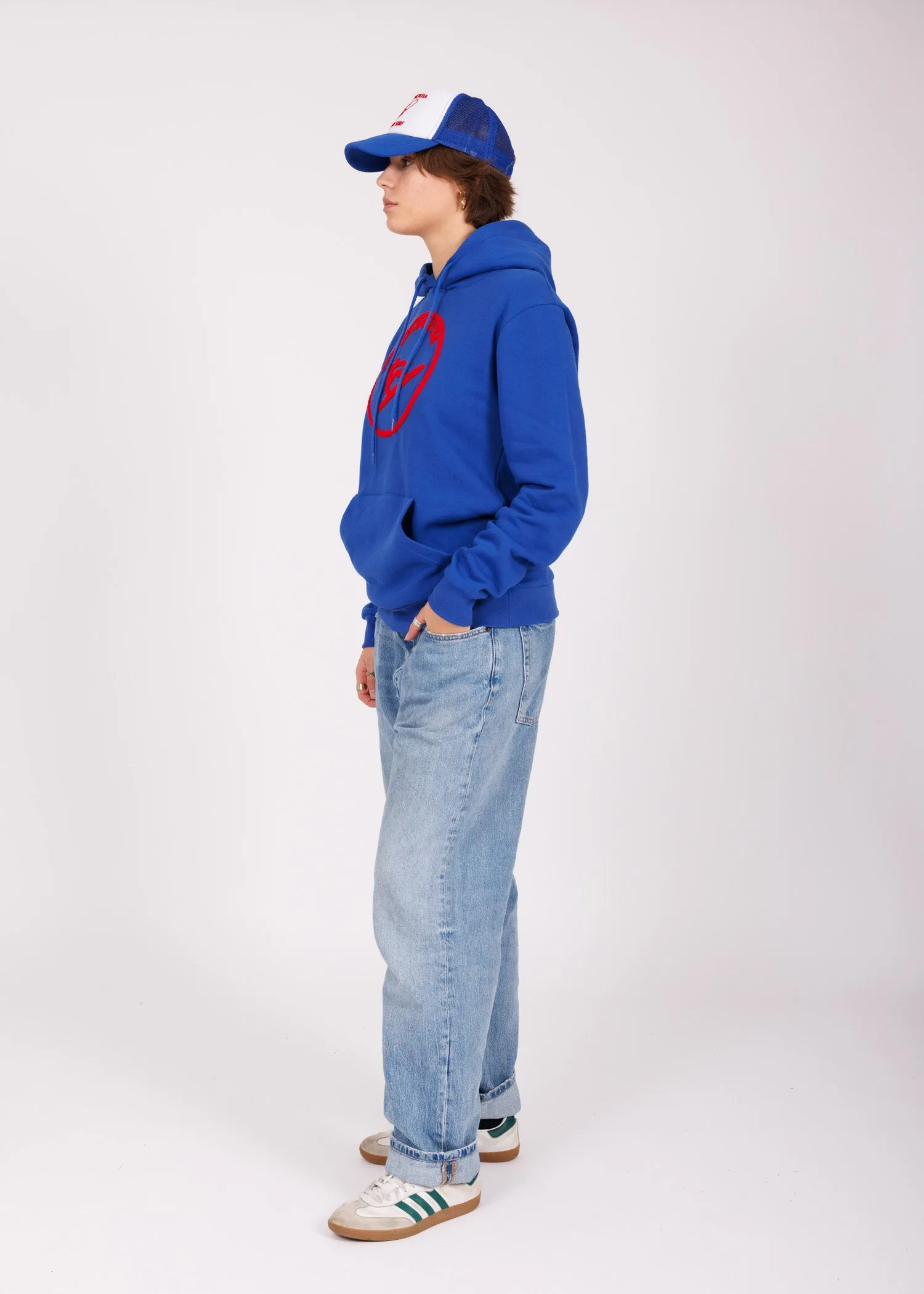 Hoodie brodé royal blue - red Hero