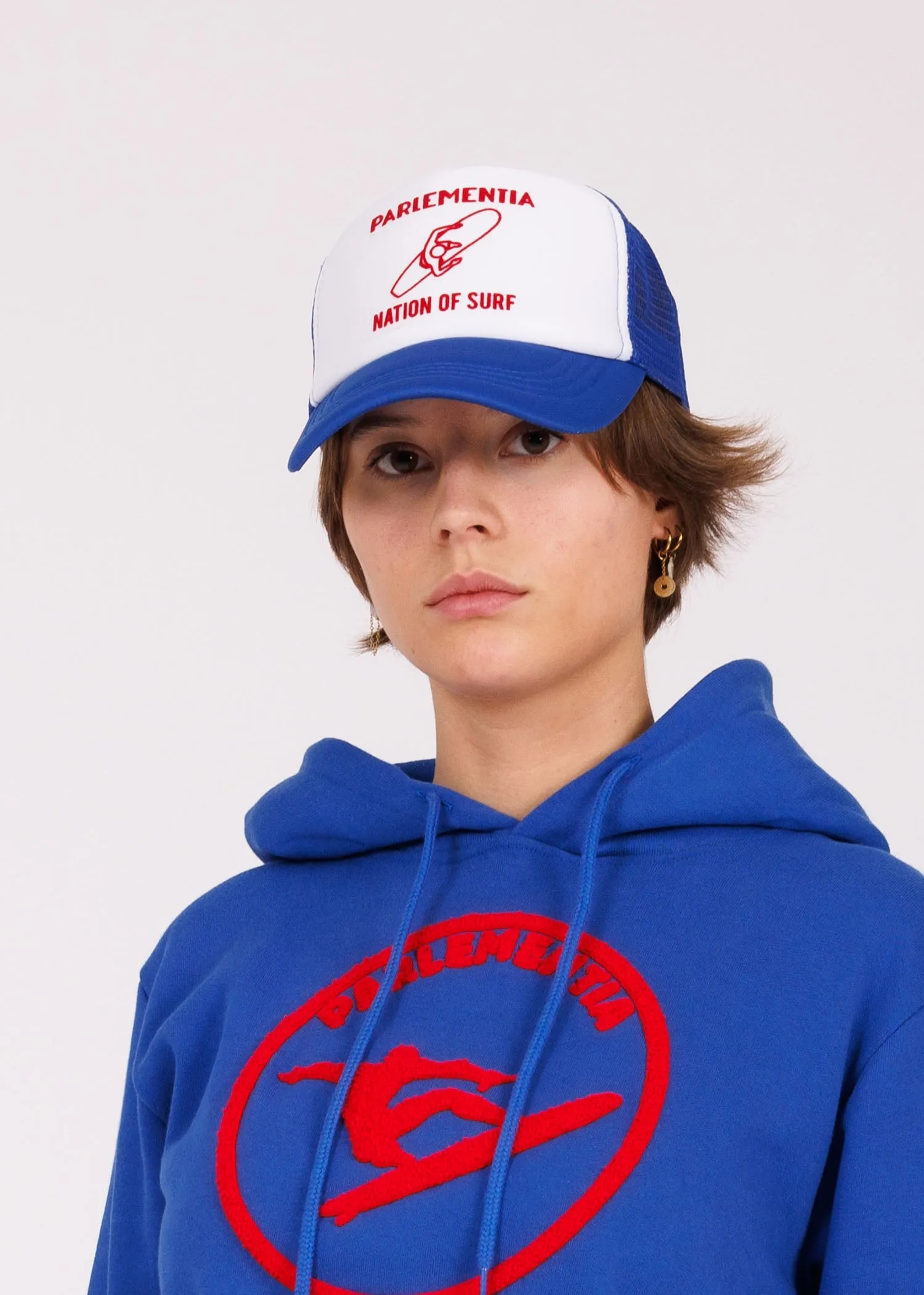 Hoodie brodé royal blue - red Hero