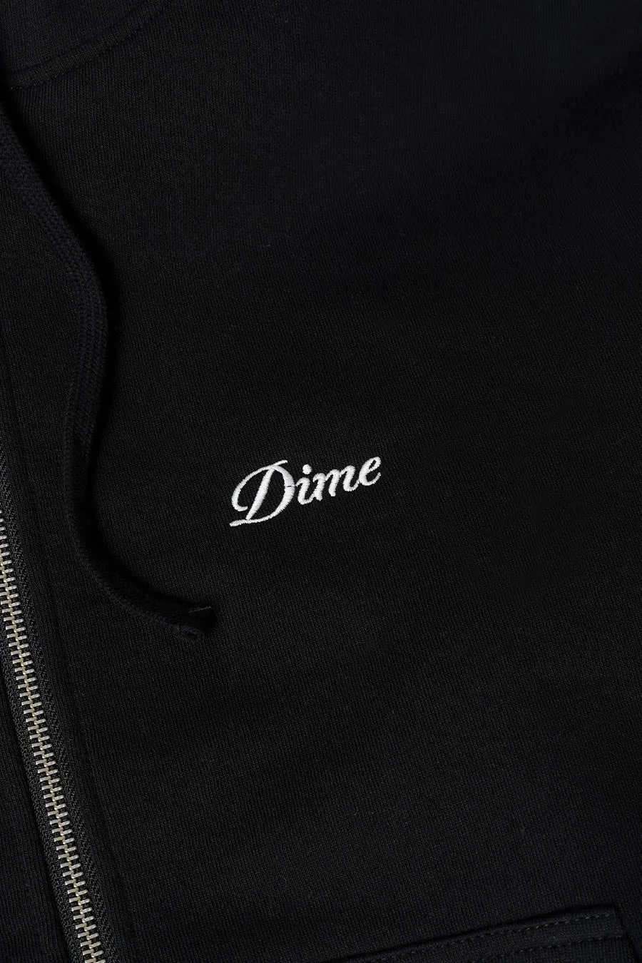 HOODIE CURSIVE SMALL LOGO ZIP NOIR