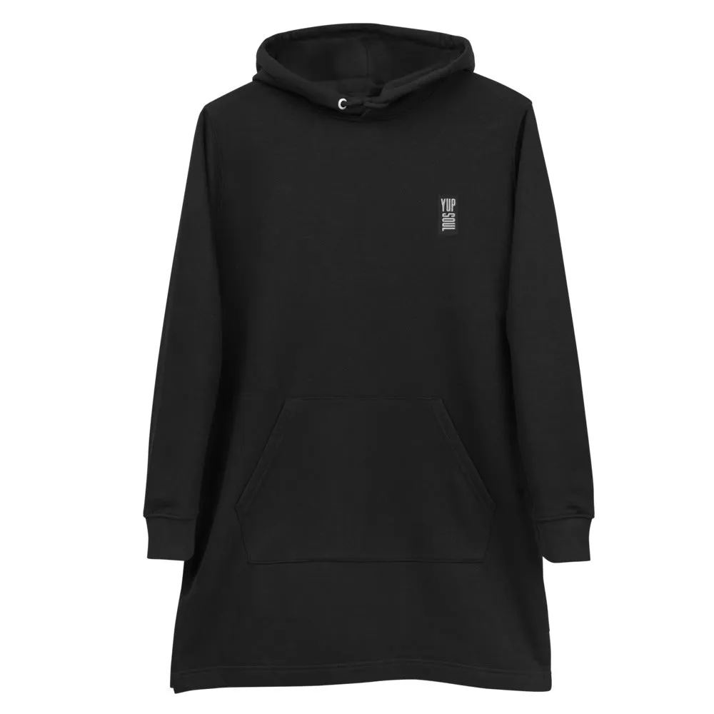 Hoodie Robe Brodée Bio Noir Yupsoul