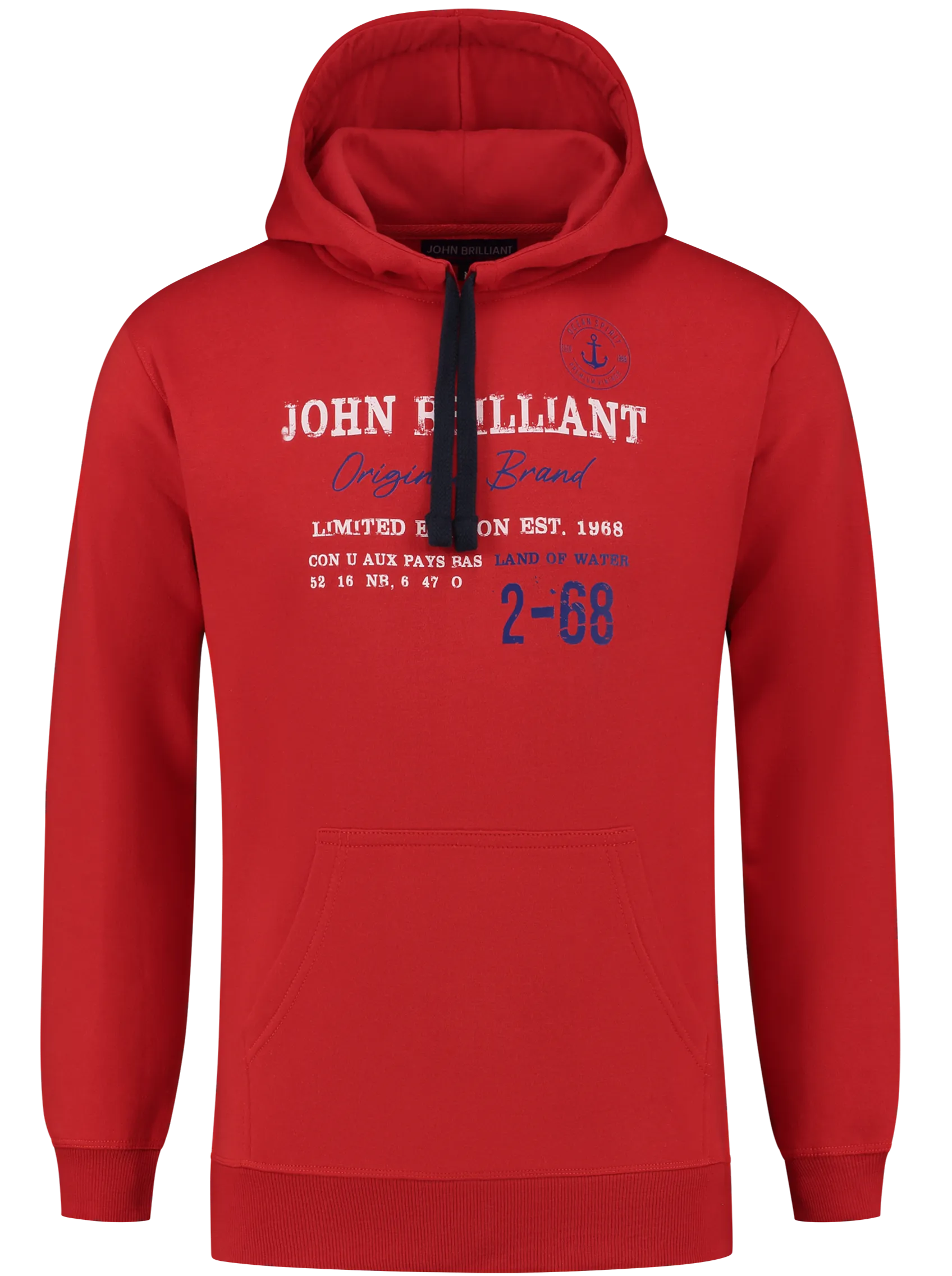 Hoodie sweatshirt with nautical print, Red