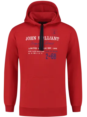 Hoodie sweatshirt with nautical print, Red