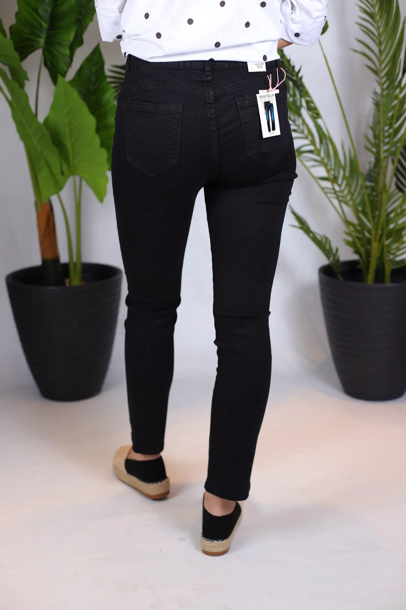 Jeans noir coupe droit