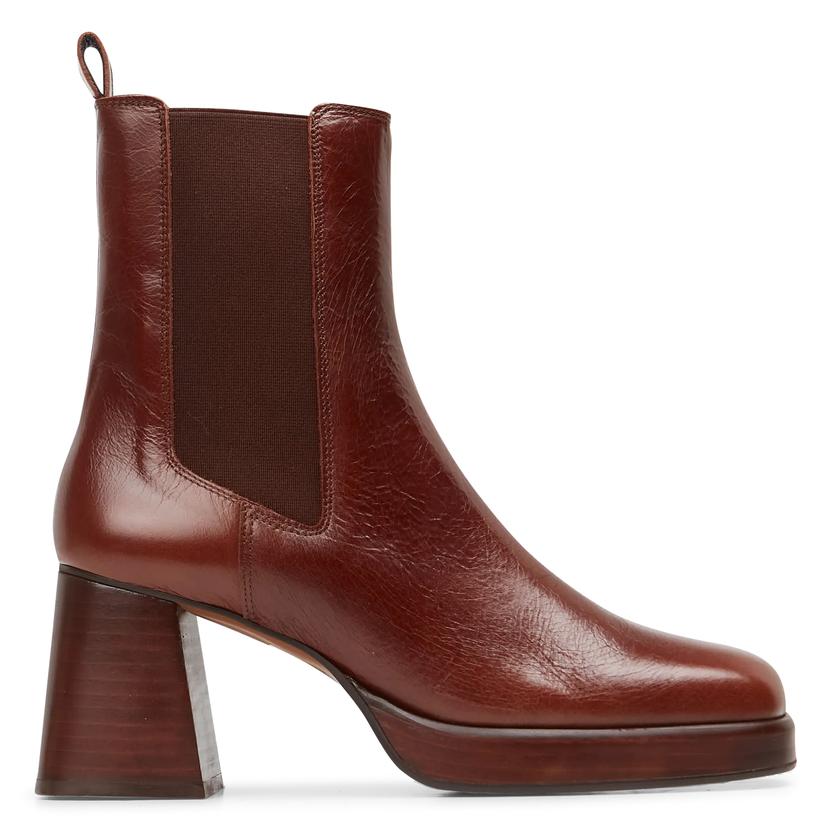 JONAK  Bottines à talons en cuir vieilli becca - Marron