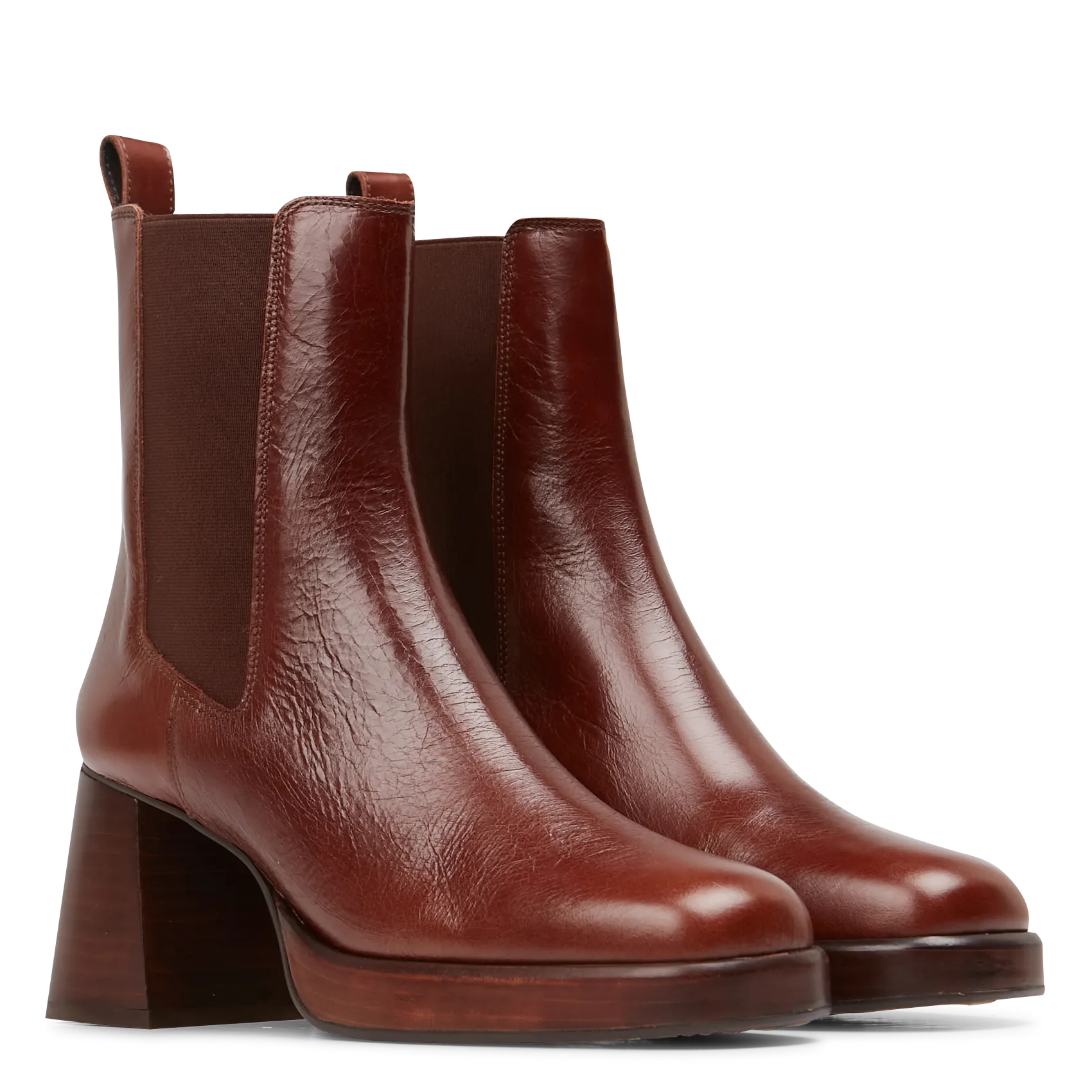 JONAK  Bottines à talons en cuir vieilli becca - Marron