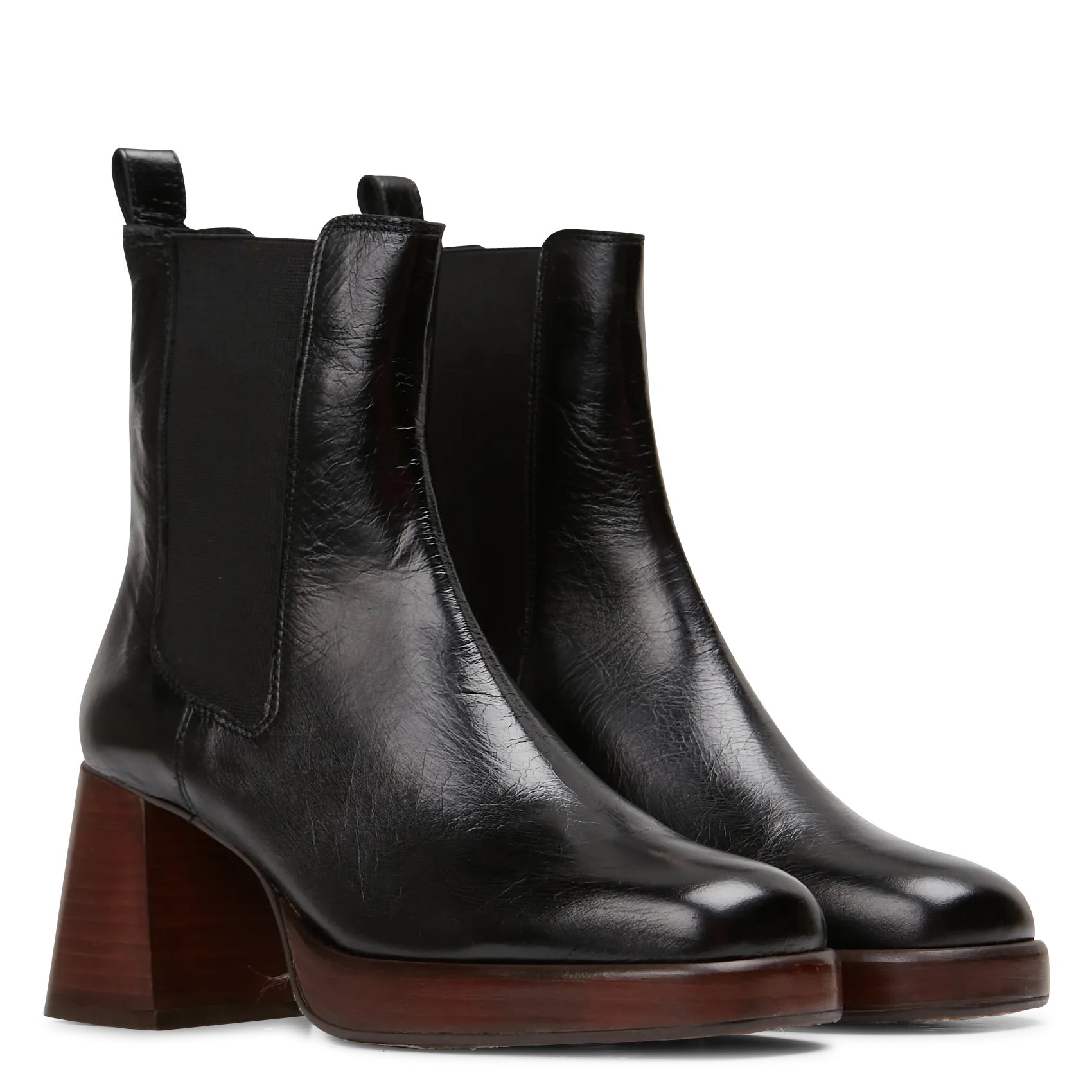 JONAK  Bottines à talons en cuir vieilli becca - Noir