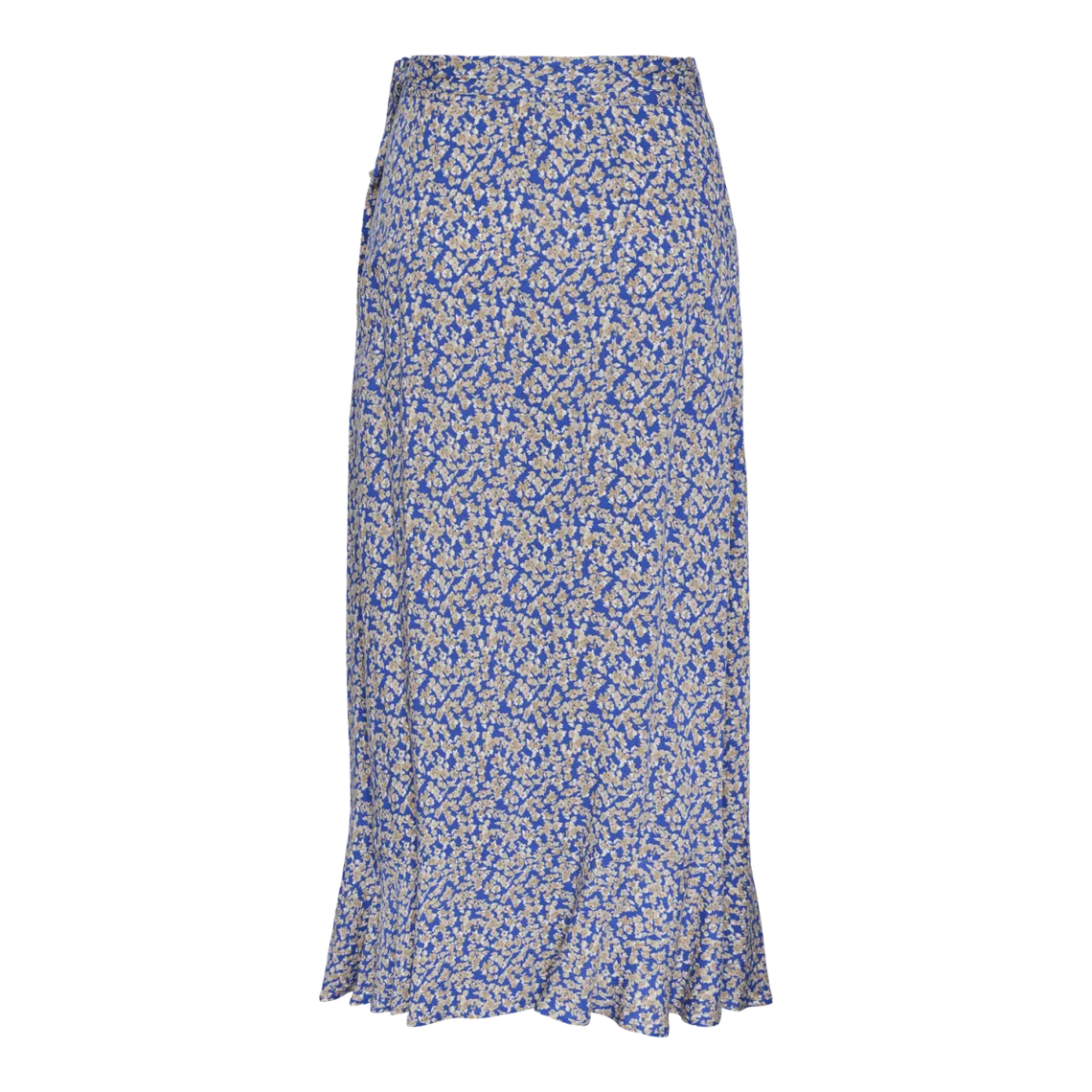 Jupe midi bleu en viscose | 3 Suisses