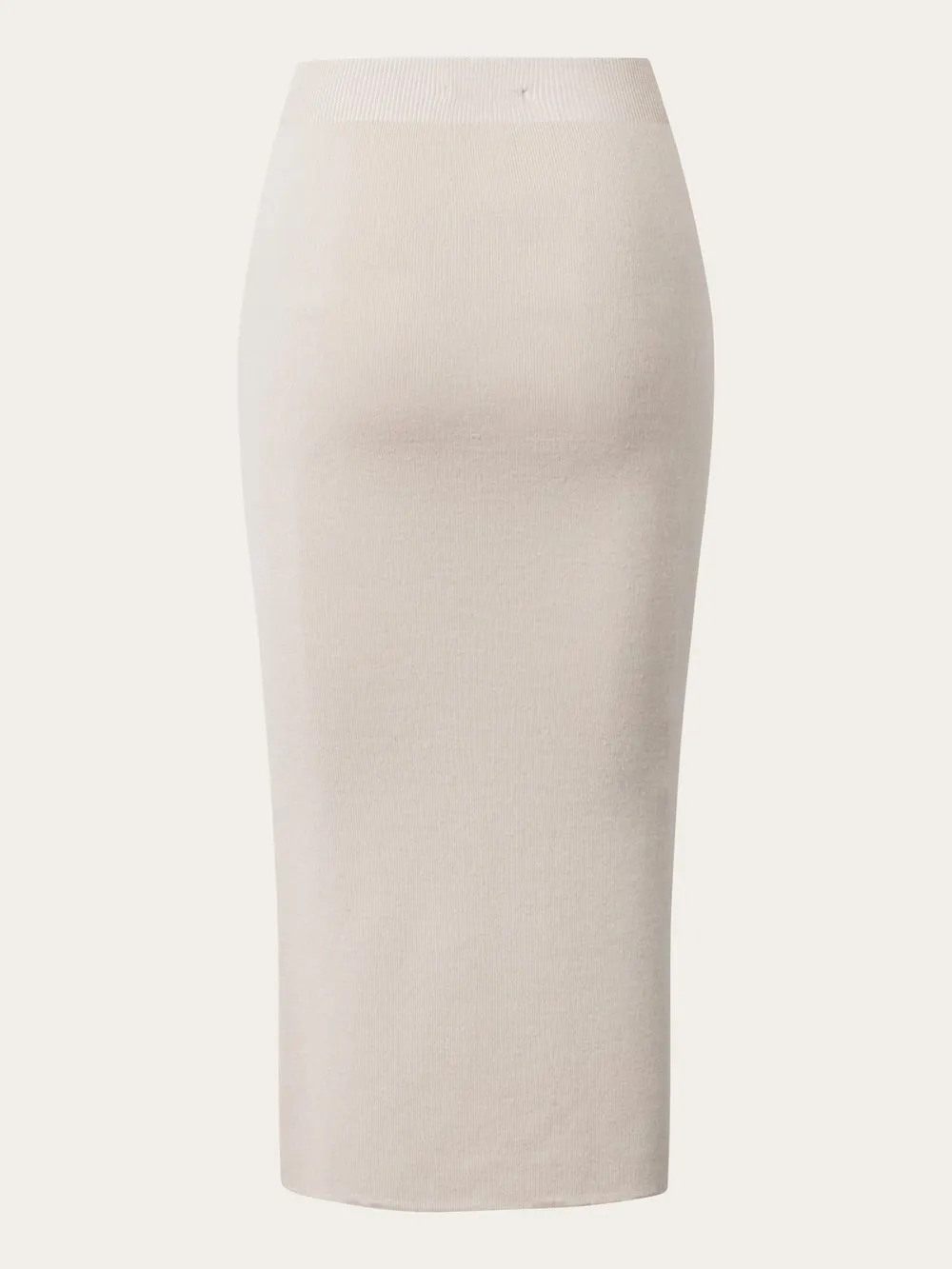 Jupe midi en laine certifiée | beige "midi length merino knit skirt kelp" 1346 kelp femme