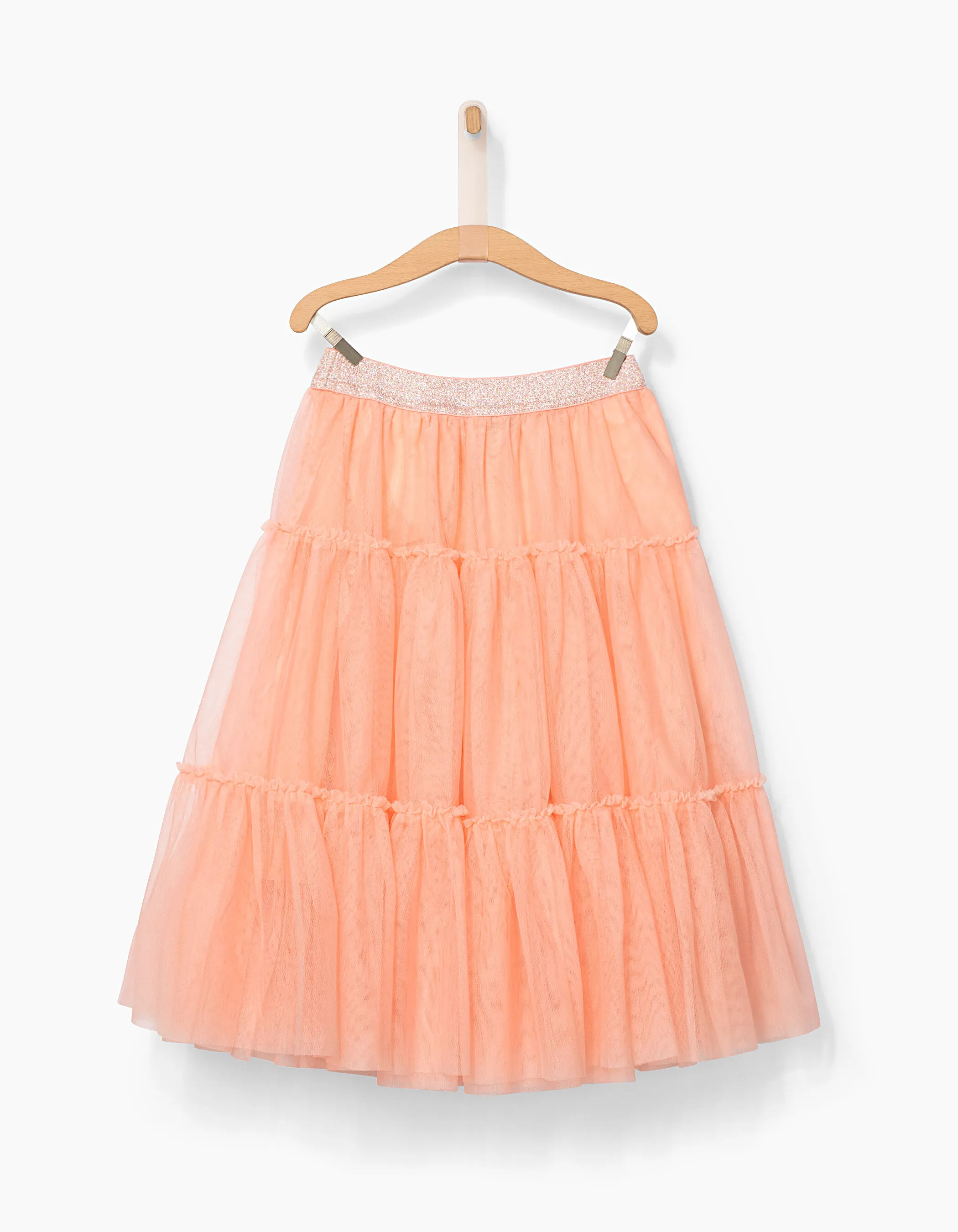 Jupe midi pêche en tulle fille