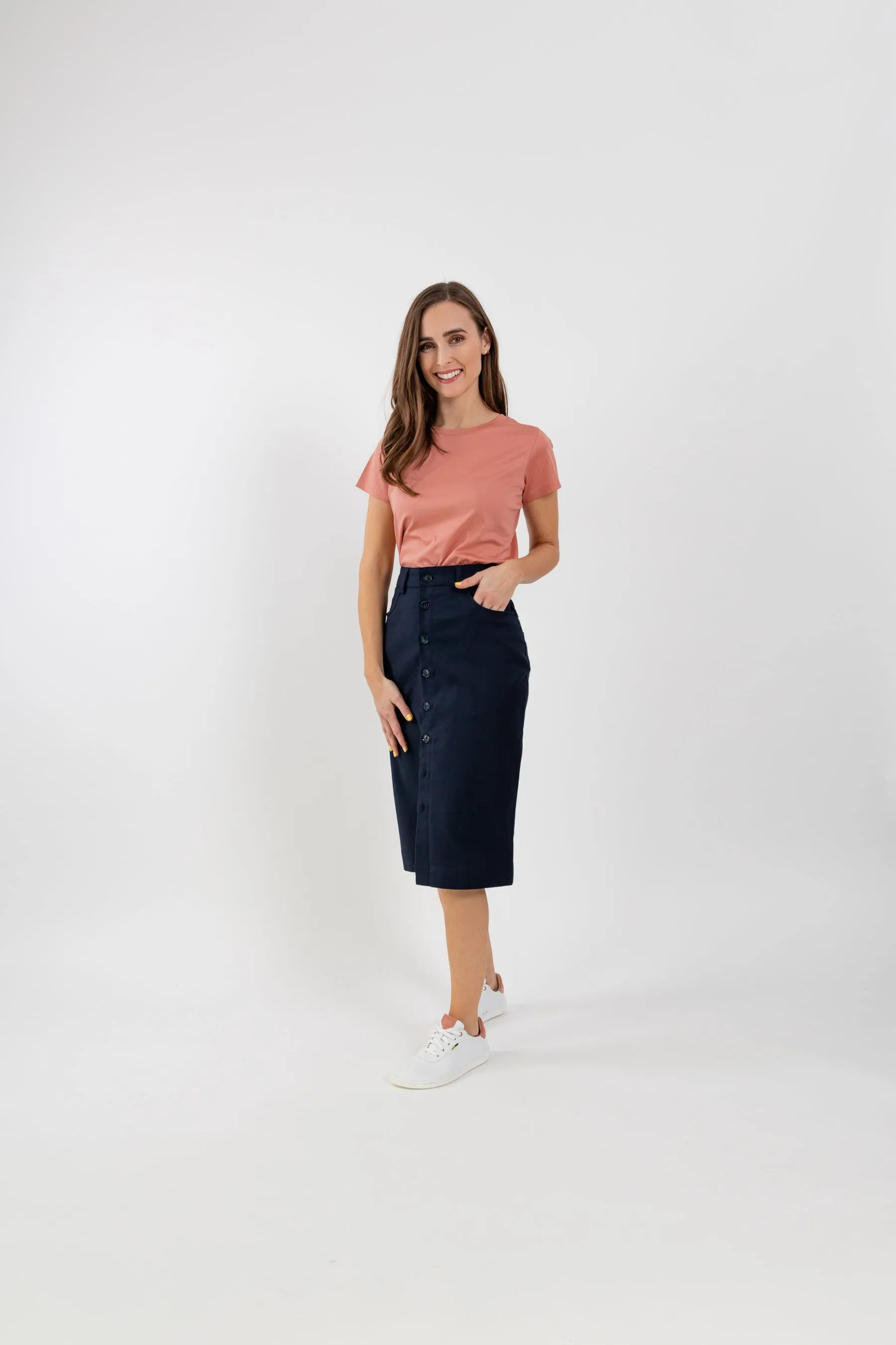 Jupe midi pour femme Be Lenka Essentials - Navy