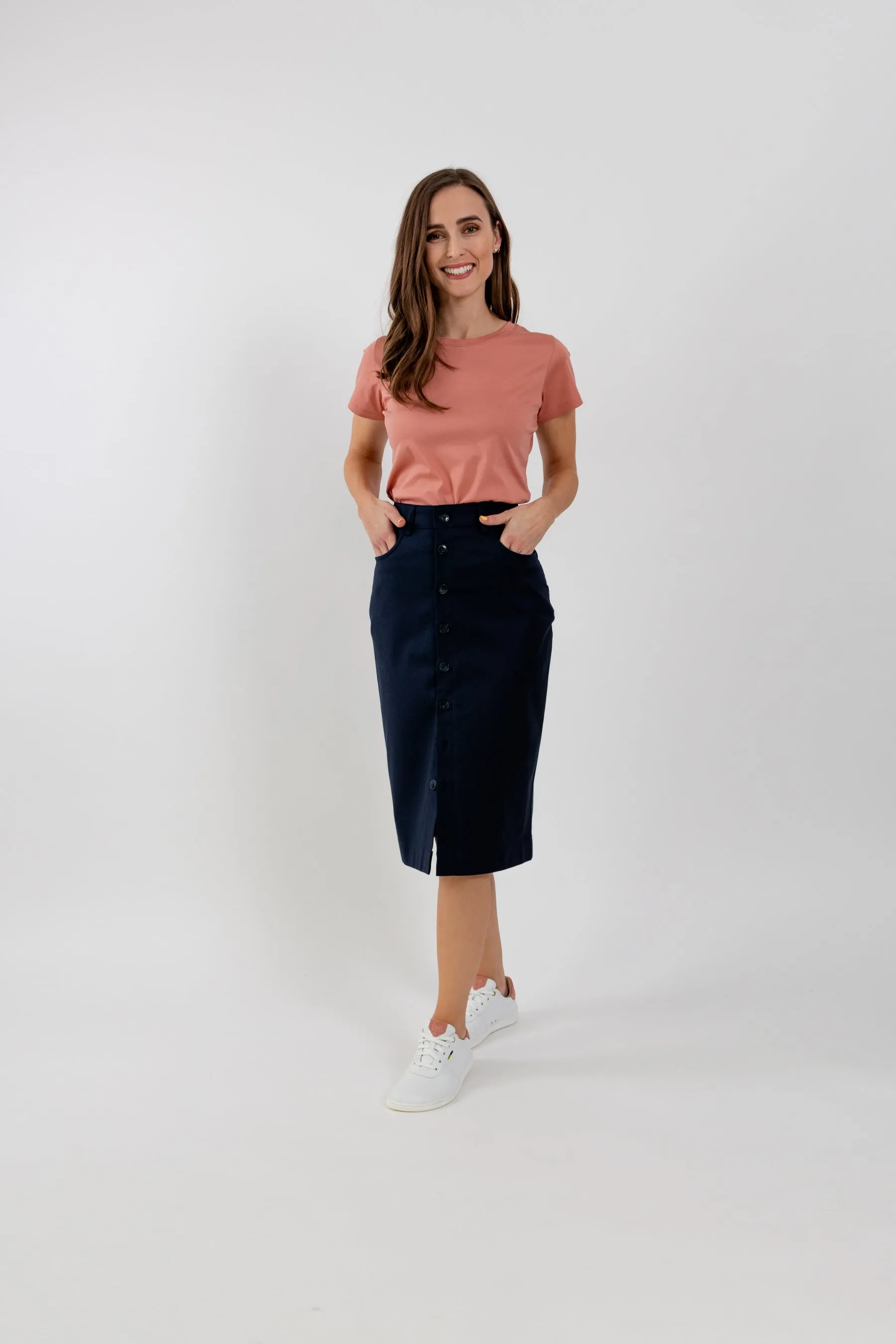 Jupe midi pour femme Be Lenka Essentials - Navy