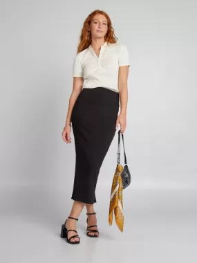 Jupe midi stretch - noir