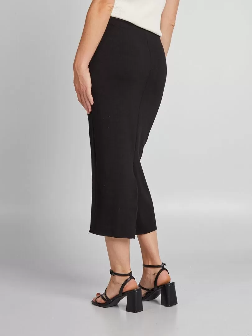 Jupe midi stretch - noir