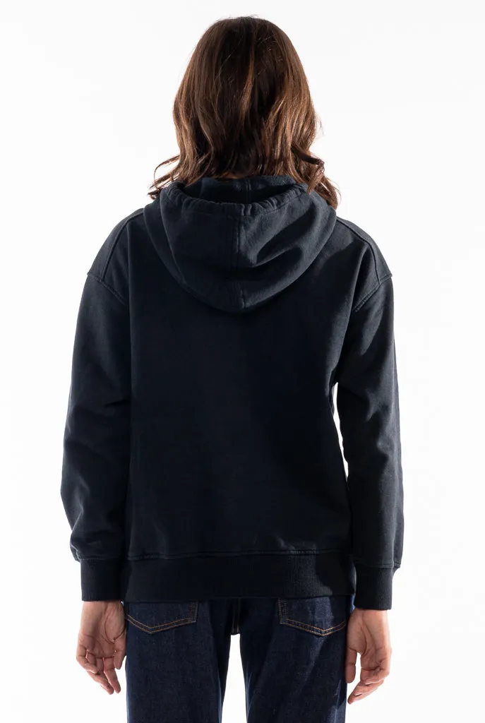 Le sweatshirt Hoodie Marty molleton bio-recyclé Noir black coffee