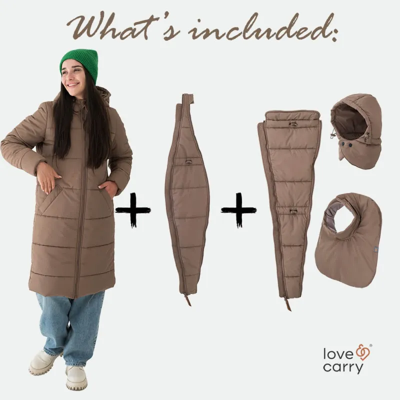 Manteau de portage et de grossesse 3-en-1 Cappuccino Love and Carry