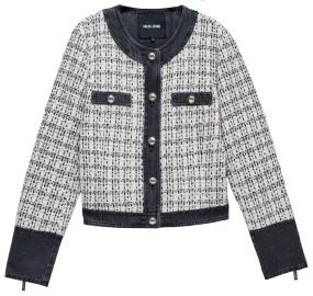 manteau femme  salsa tweed coat with denim