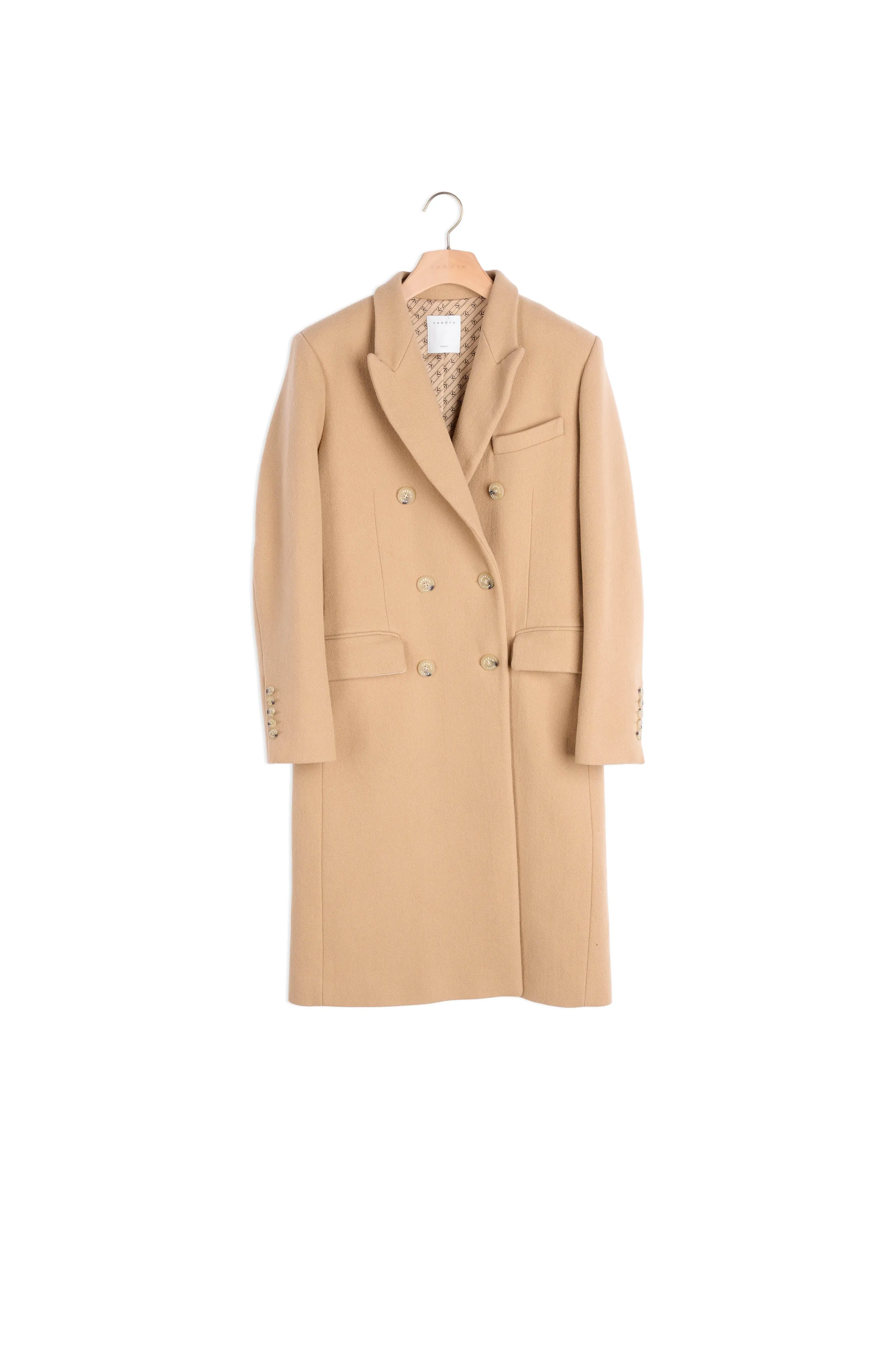 Manteau long double boutonnage croisé