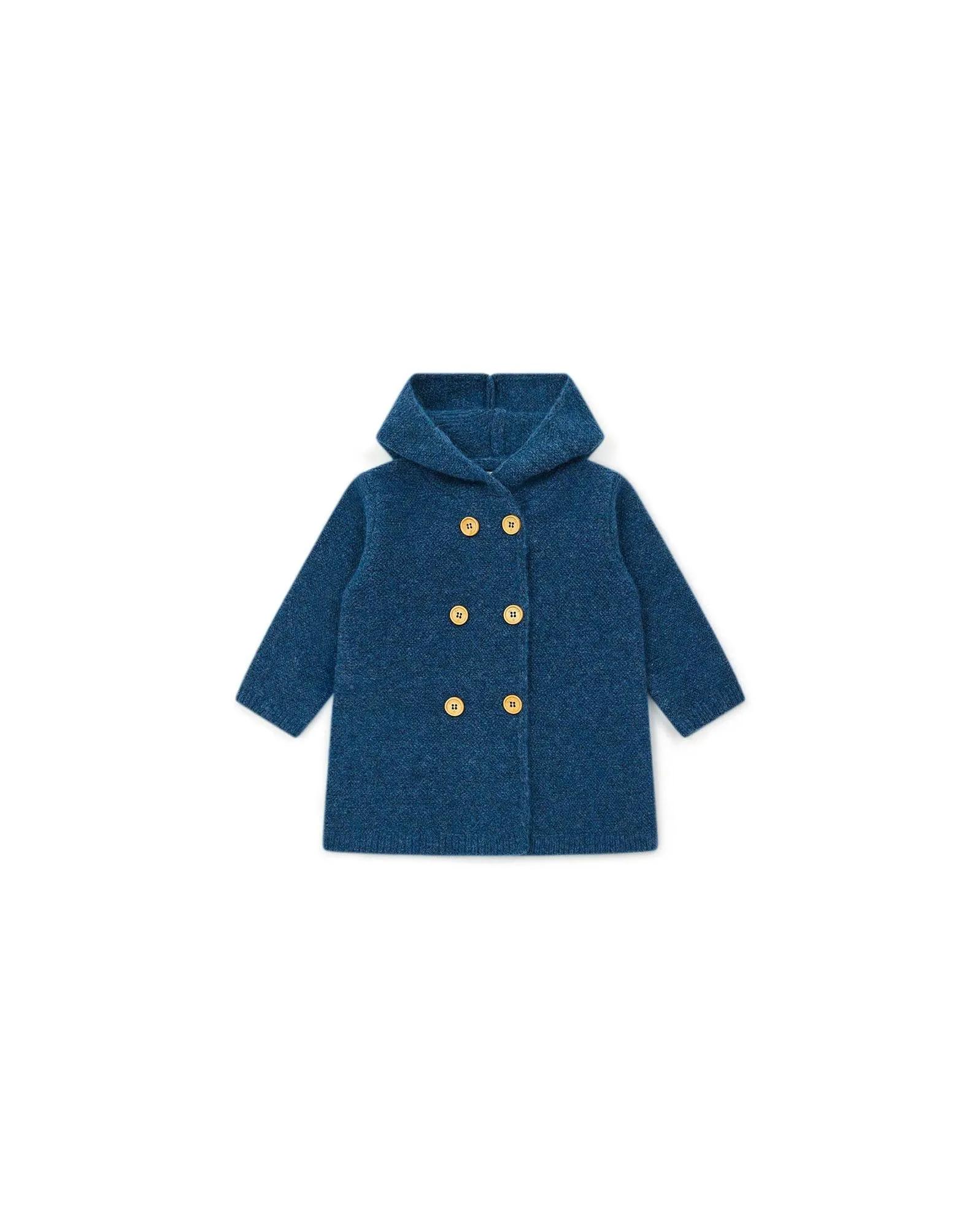 Manteau - Miro bleu Bébé en tricot point mousse