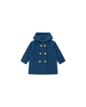 Manteau - Miro bleu Bébé en tricot point mousse