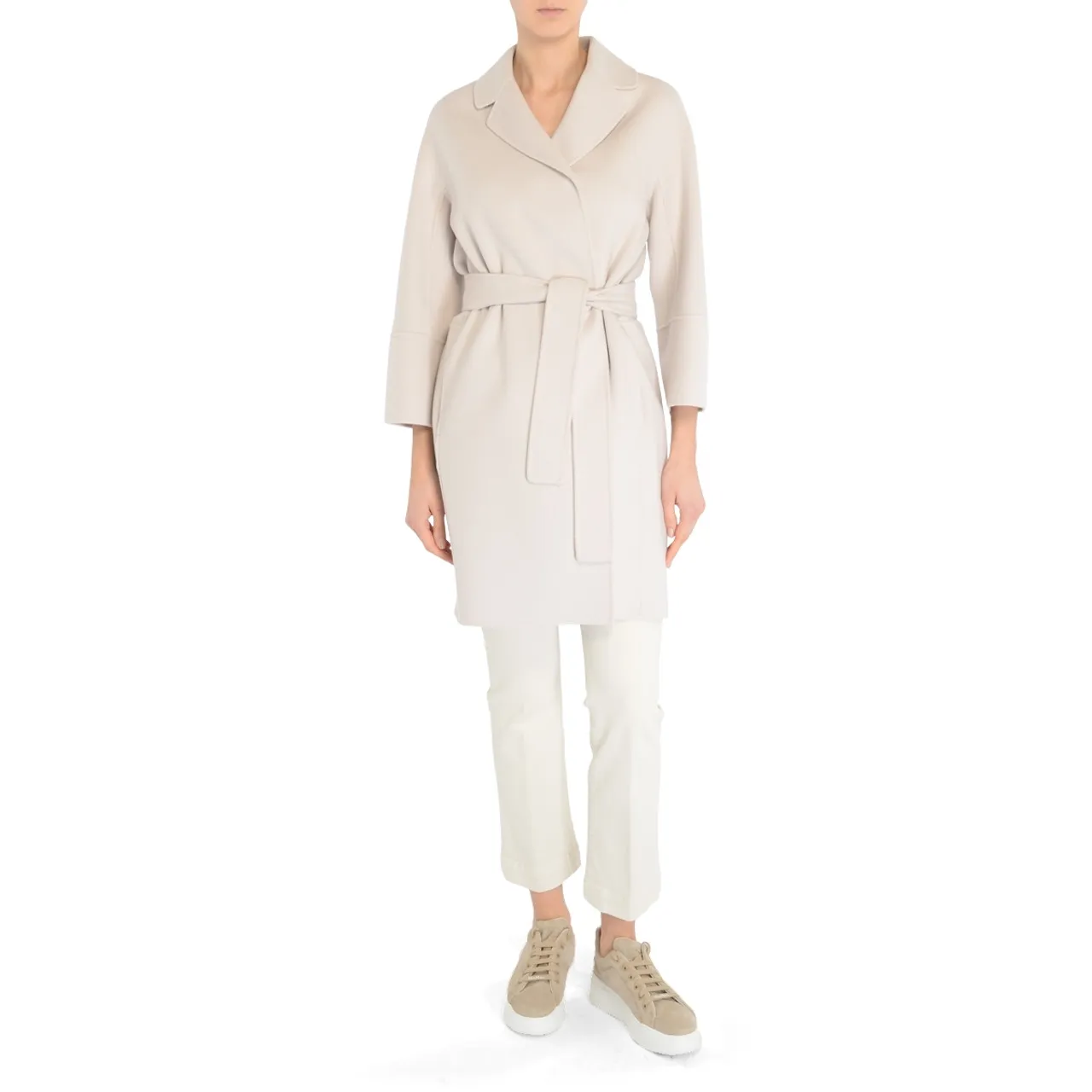 Max Mara Manteau 'S Arona, laine blanche