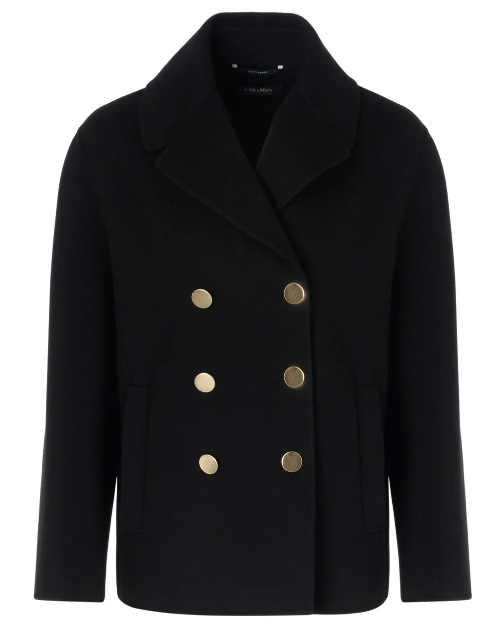 Max Mara Manteau de laine noir Peacoat 'S Margot