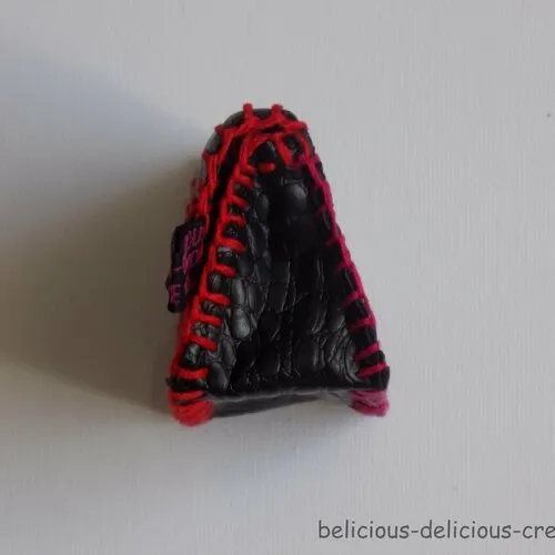 Original mini porte monnaie  !! croconoir !! en simili cuir noir t: 10cm x 6cm x 3cm belicious-delicious-creation