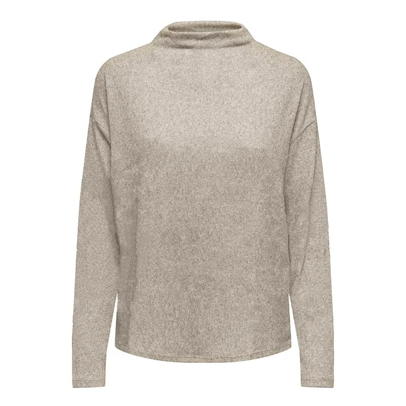 Pull col montant maille fine beige Femme JDY à prix dégriffé ! | 