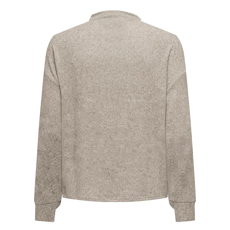 Pull col montant maille fine beige Femme JDY à prix dégriffé ! | 