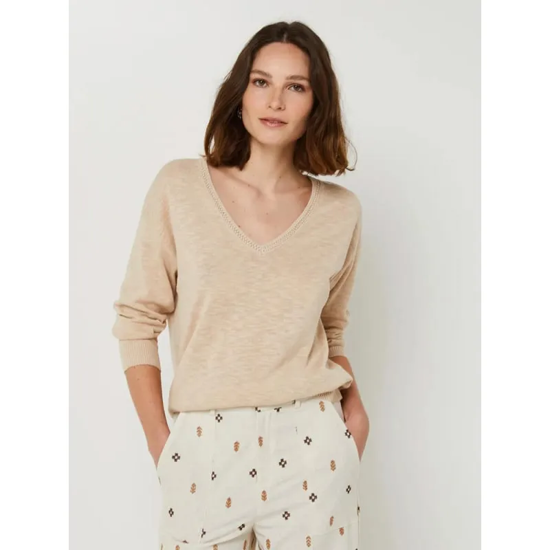 Pull col v new lex sun beige femme - Vero Moda | wimod