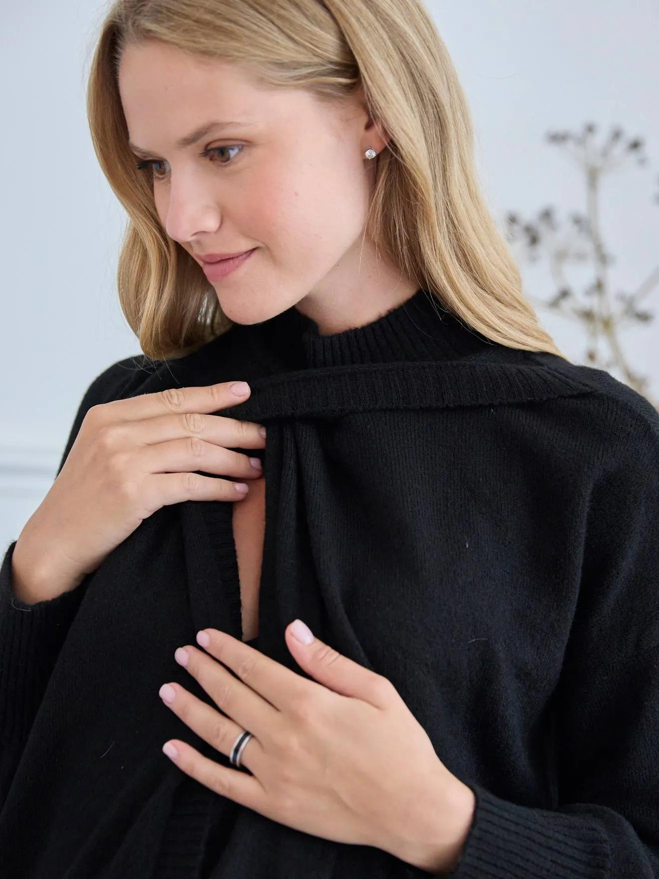 Pull double pan grossesse et allaitement noir - Vertbaudet