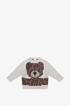 Pull jacquard bébé Fendi Bear