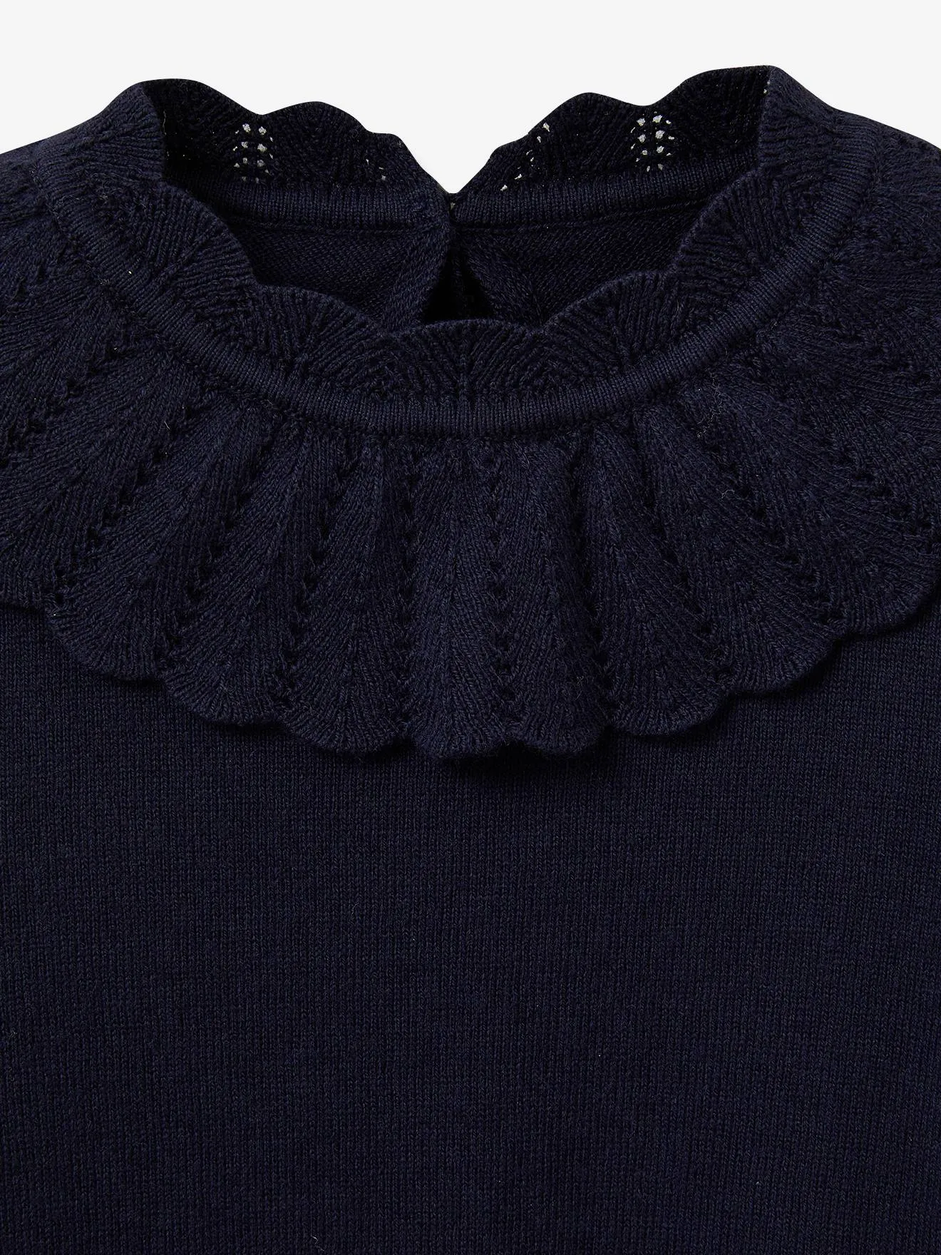 Pull à collerette fille CYRILLUS marine - Cyrillus