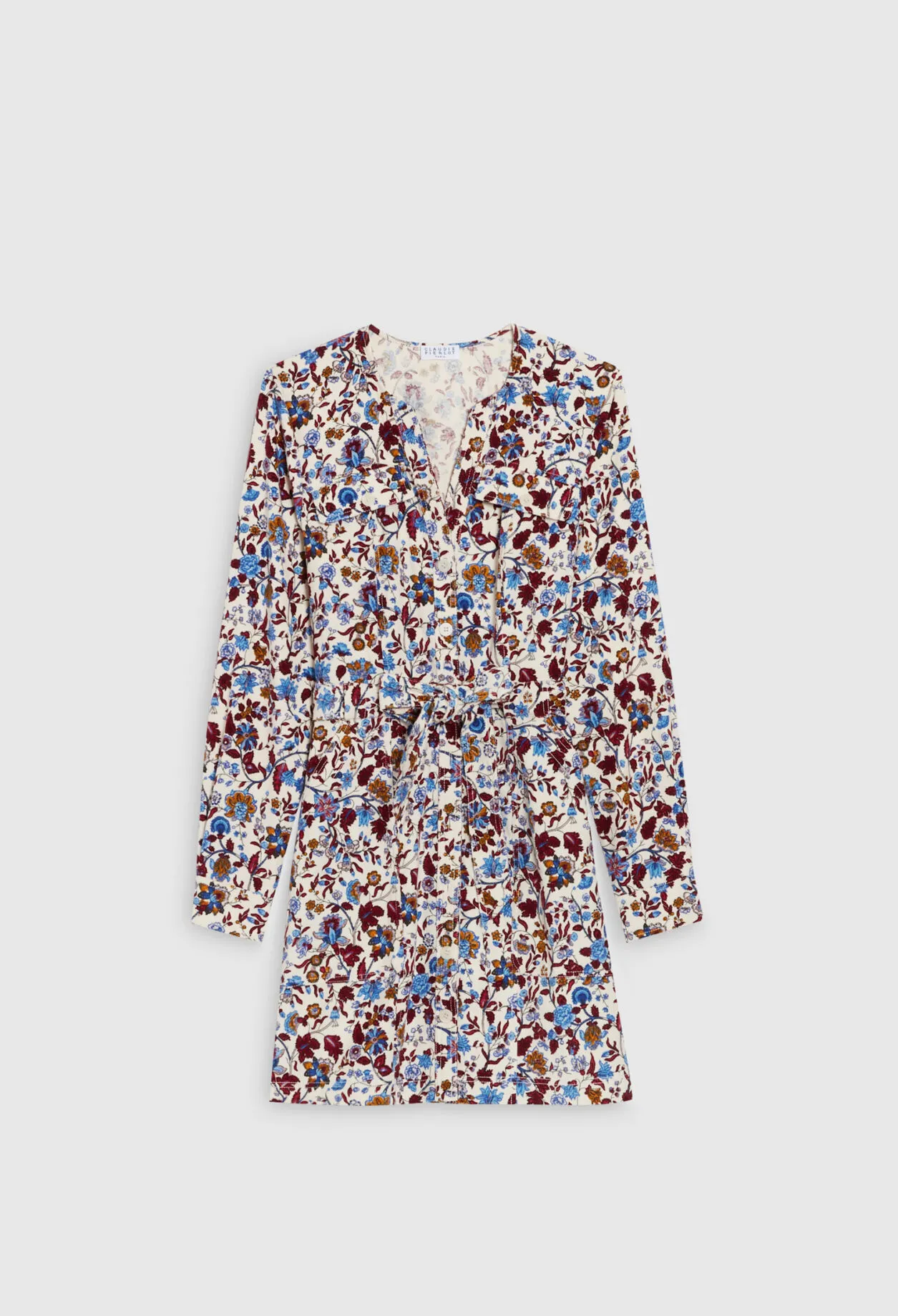 Robe courte imprimée fleurie coton | Claudie FR